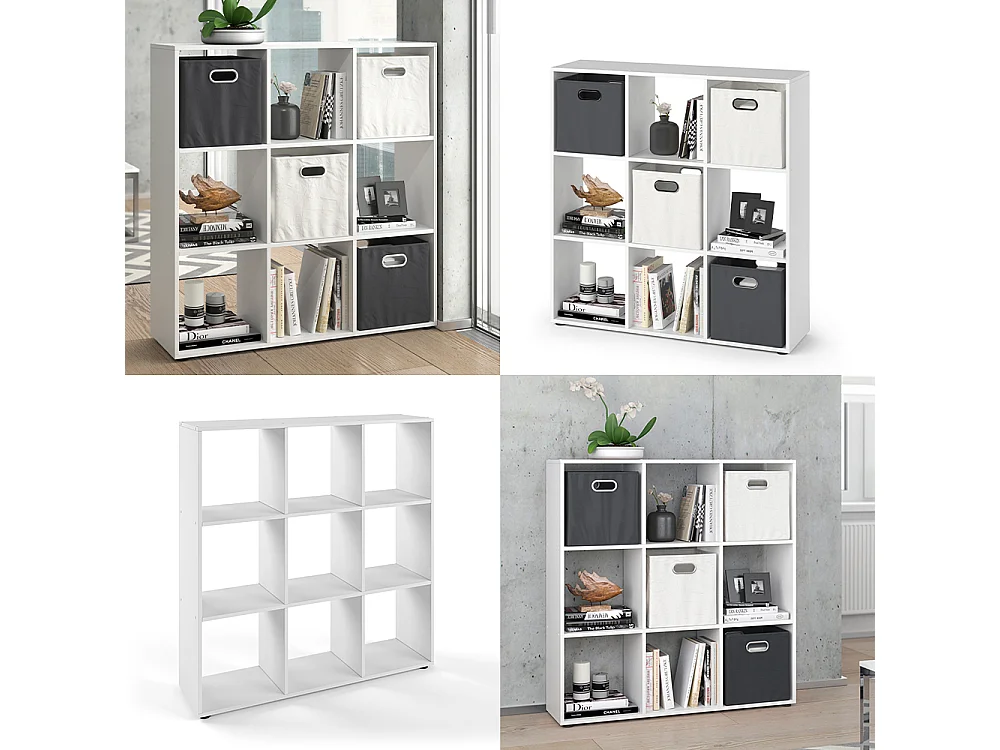 Meuble de rangement cube blanc 104x29x108 nove