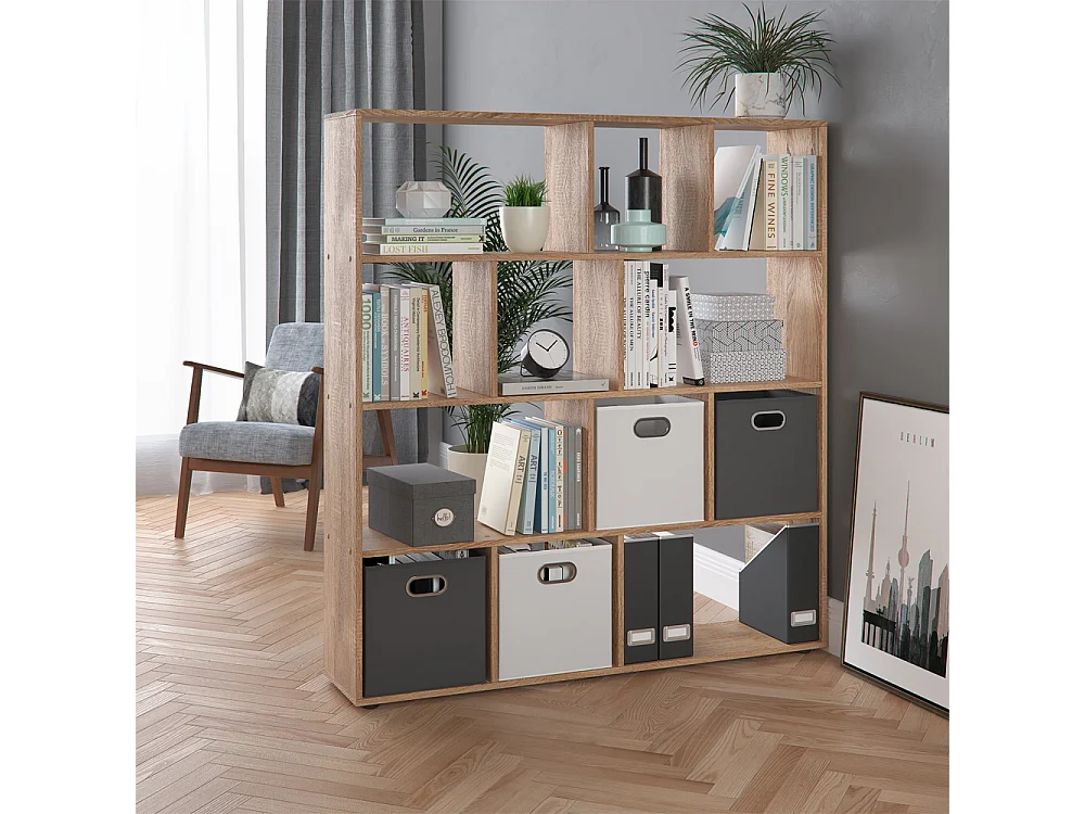 Meuble de rangement cube sonoma 131.6x29x143 pilar
