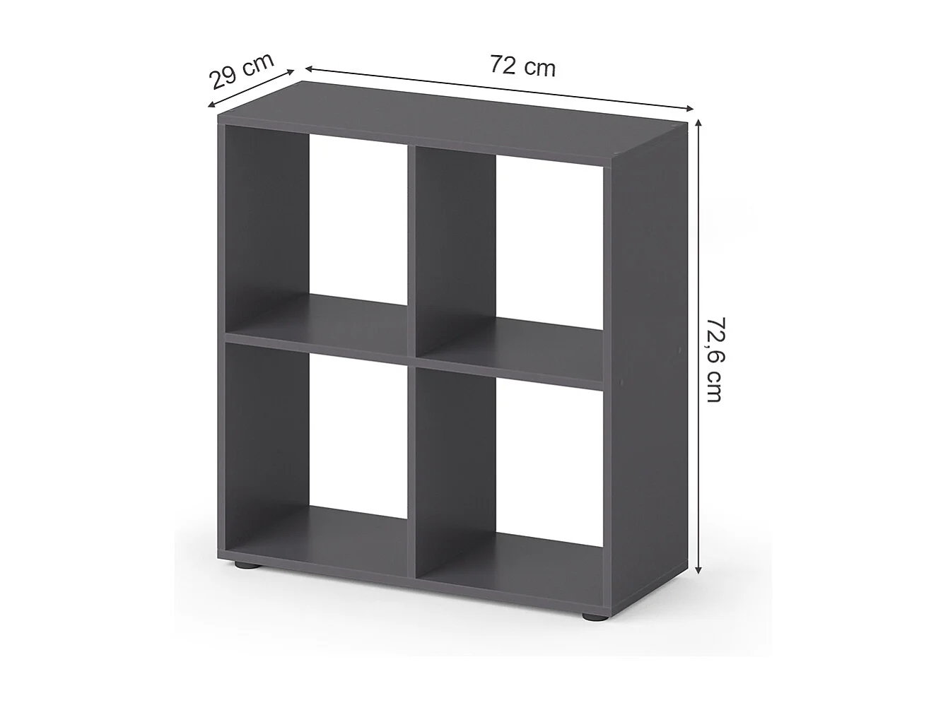 Meuble de rangement cube gris 72.6x29x72 tetra