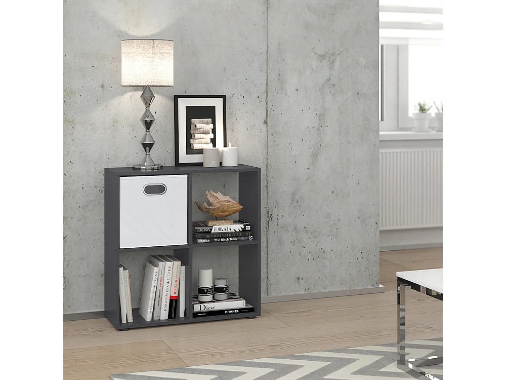Meuble de rangement cube gris 72.6x29x72 tetra