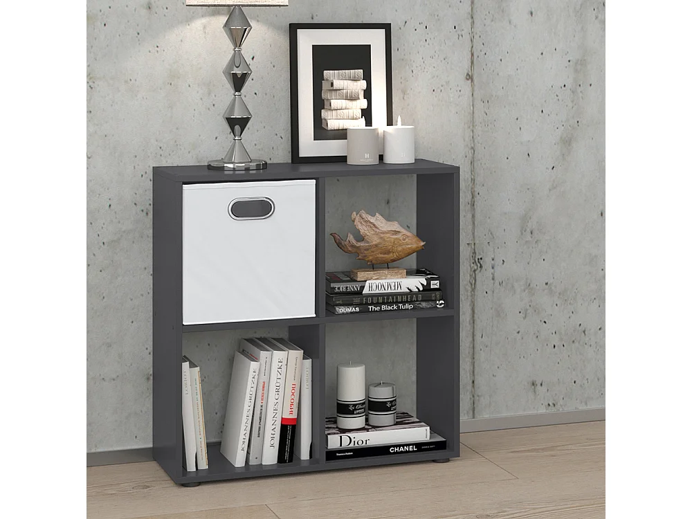 Meuble de rangement cube gris 72.6x29x72 tetra