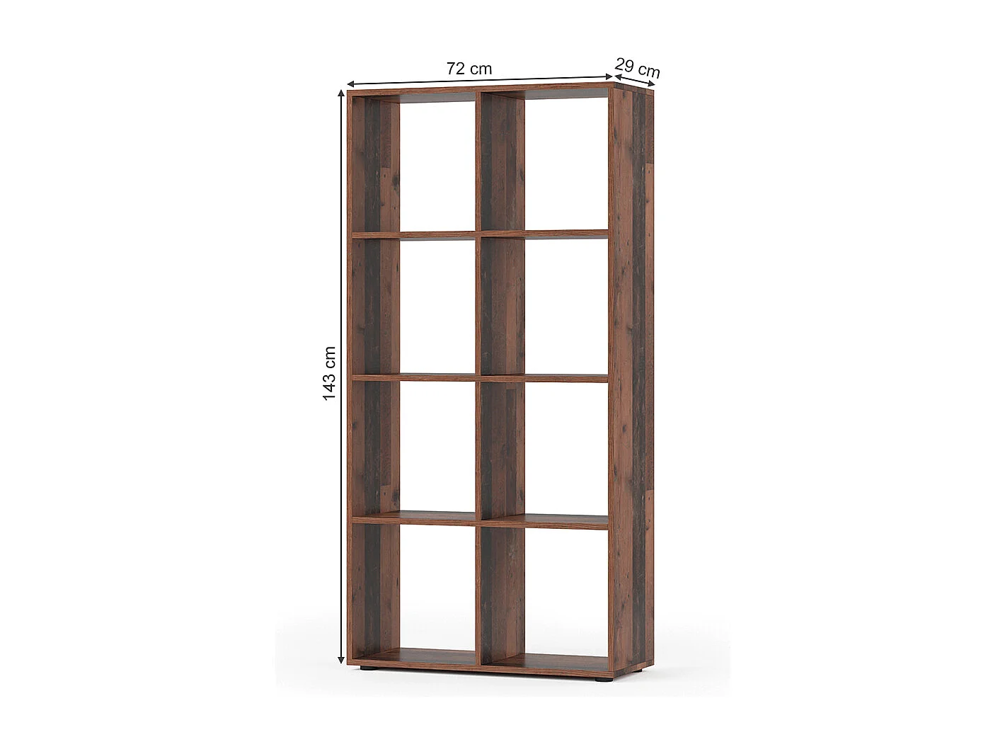 Meuble de rangement cube bois antique 143x29x72 scutum