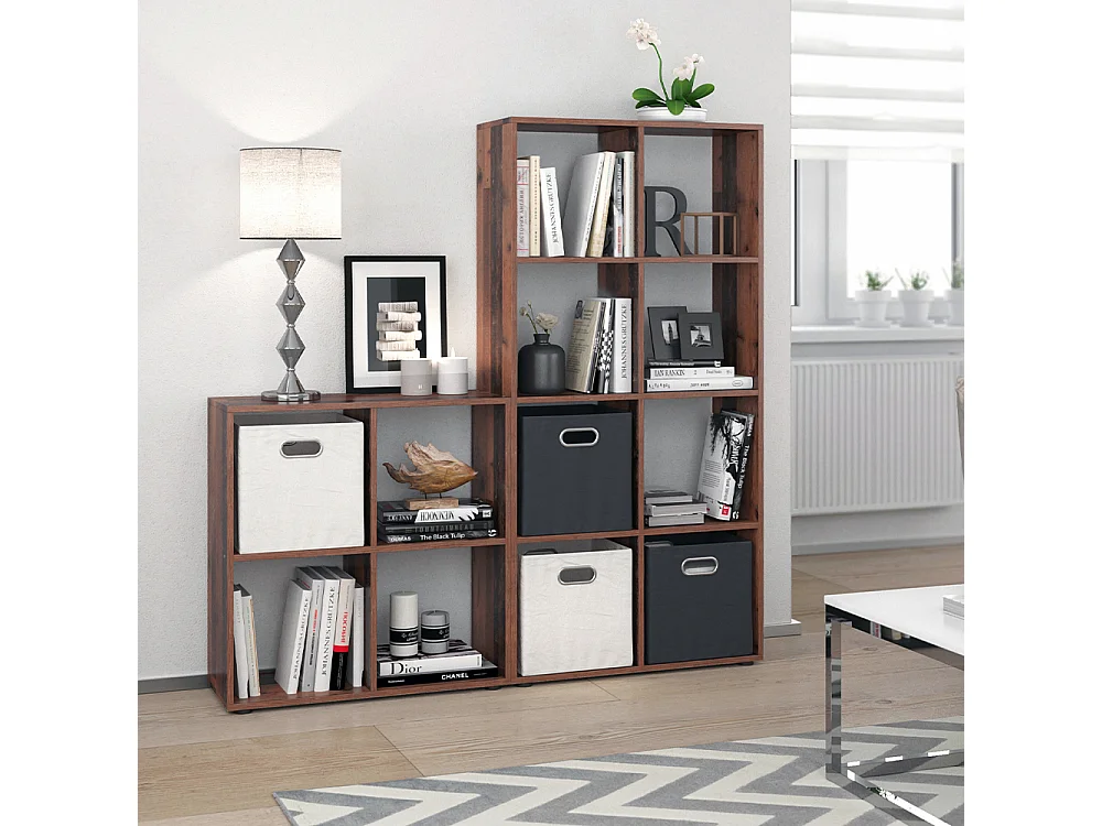 Meuble de rangement cube bois antique 143x29x72 scutum