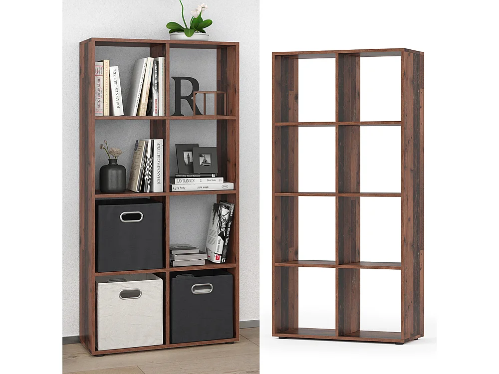 Meuble de rangement cube bois antique 143x29x72 scutum