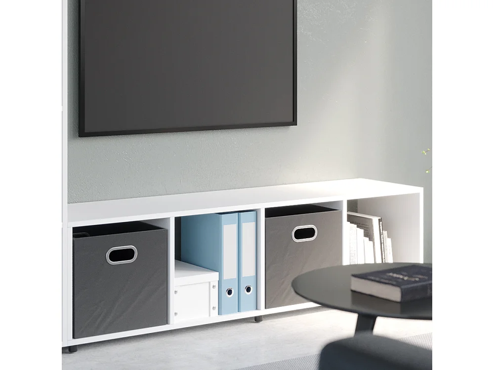 Meuble de rangement blanc 142.5x33x36.2 ludus