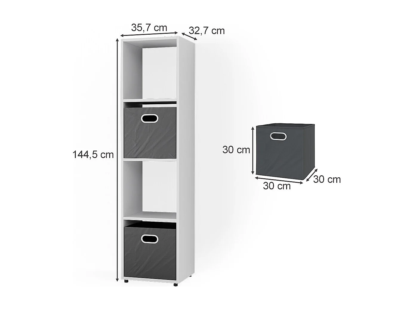 Rumdivider hvid 142.5x33x36.2 ludus
