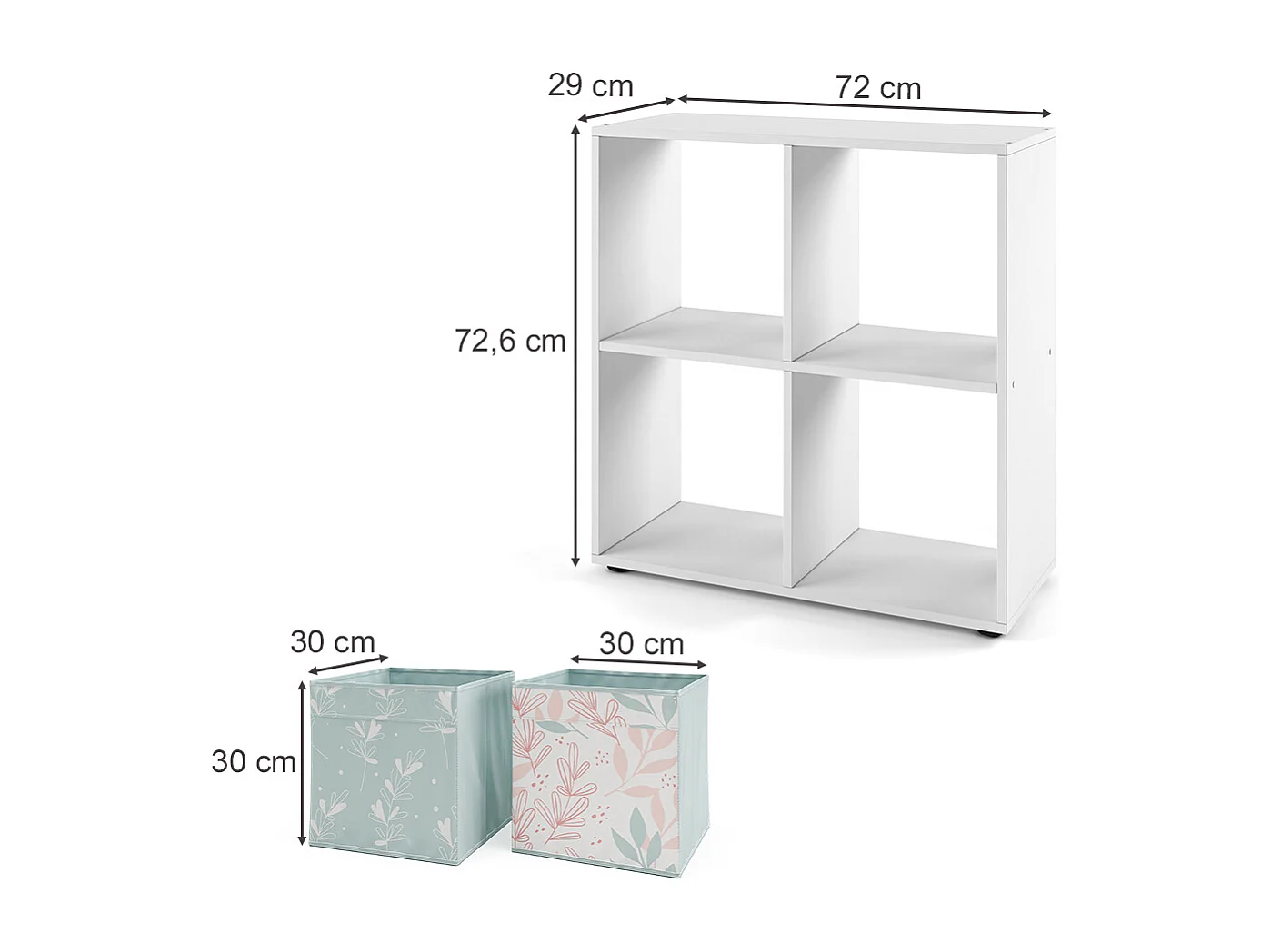 Meuble de rangement cube blanc 72.6x29x72 tetra