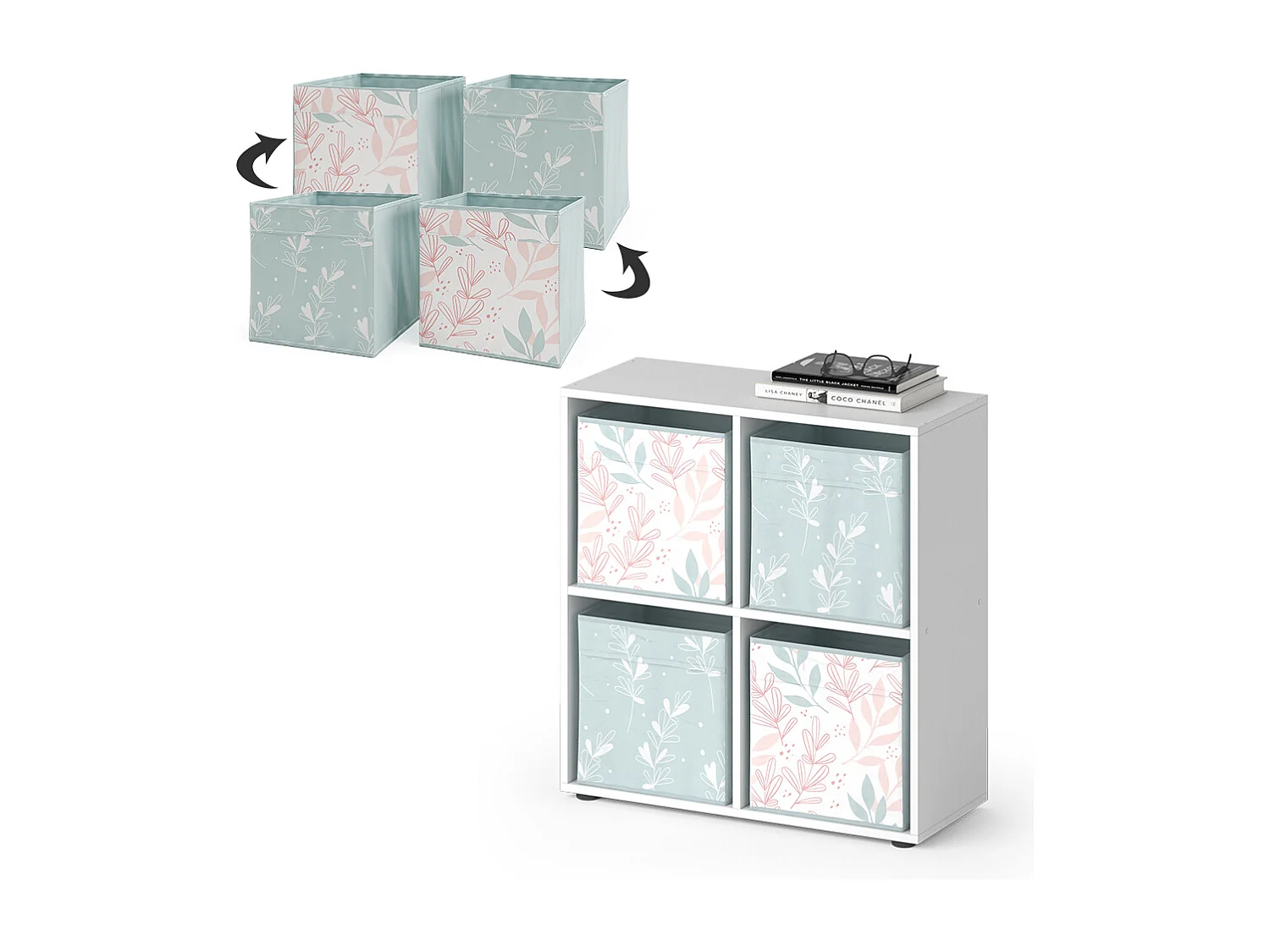 Meuble de rangement cube blanc 72.6x29x72 tetra