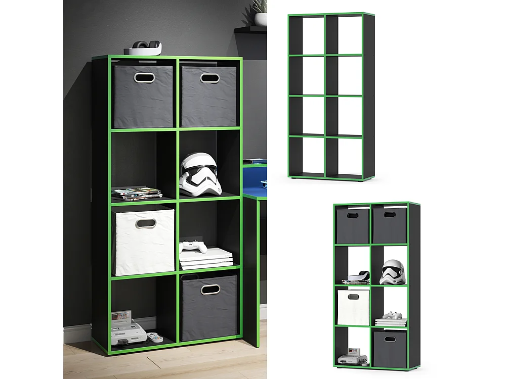 Separador de ambientes negro/verde 143x29x72 scutum