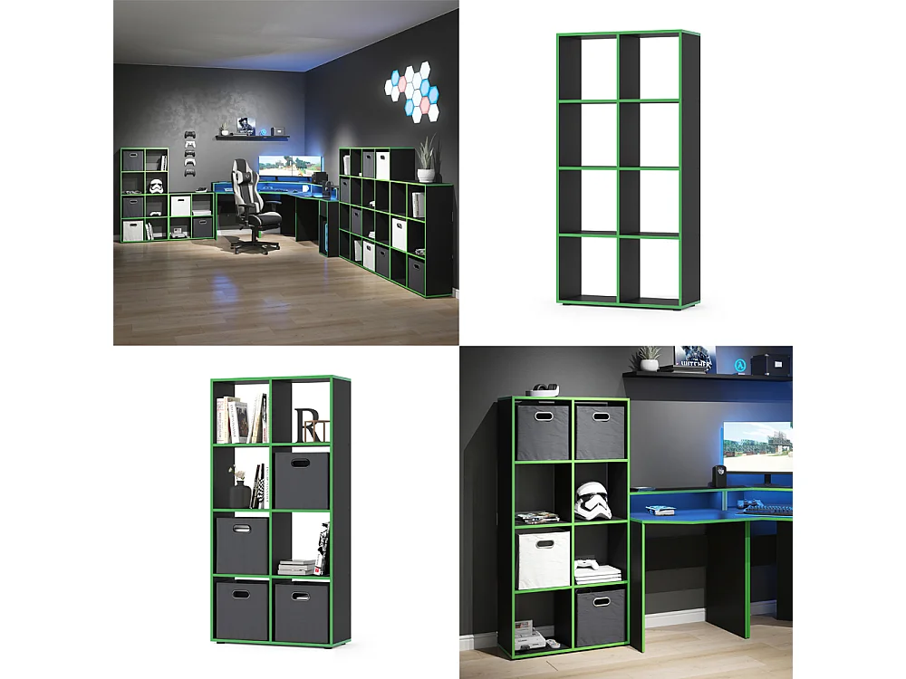 Separador de ambientes negro/verde 143x29x72 scutum