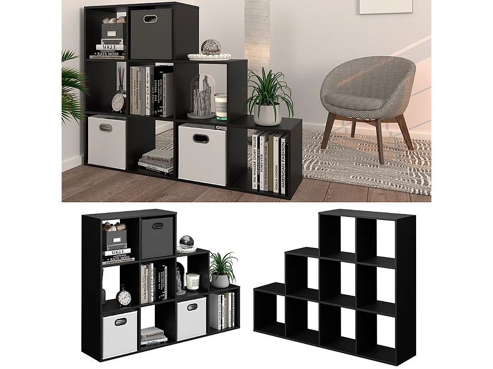 Étagère noir 142.4x29x107.8