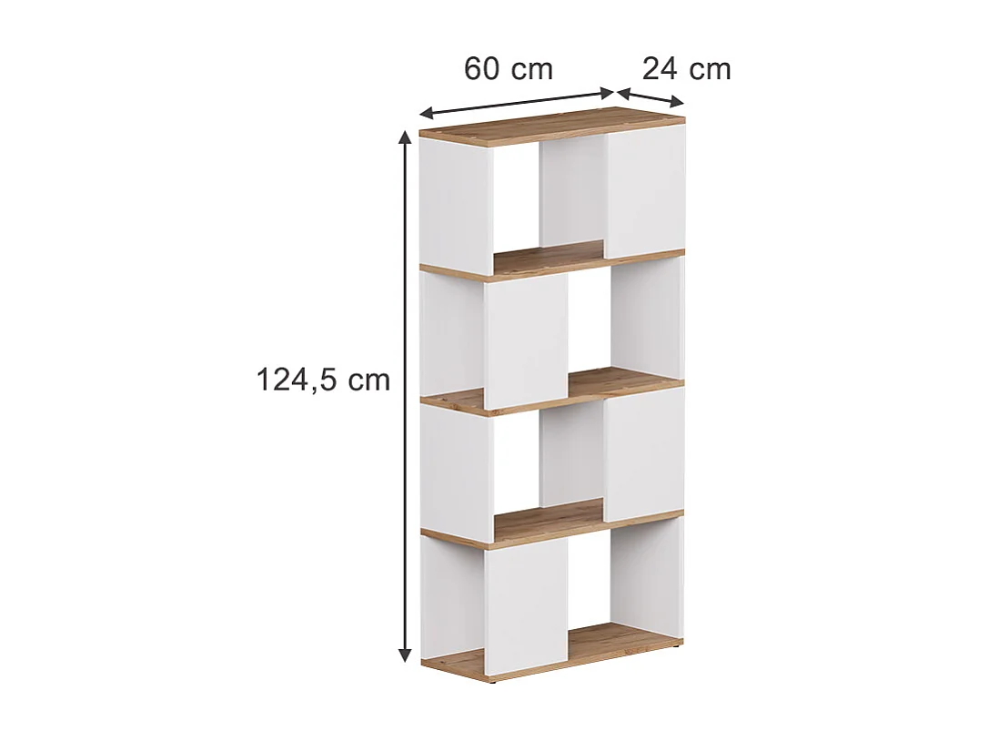 Divisorio per ambienti rovere bianco/dorato 60x24x124.5 eneos