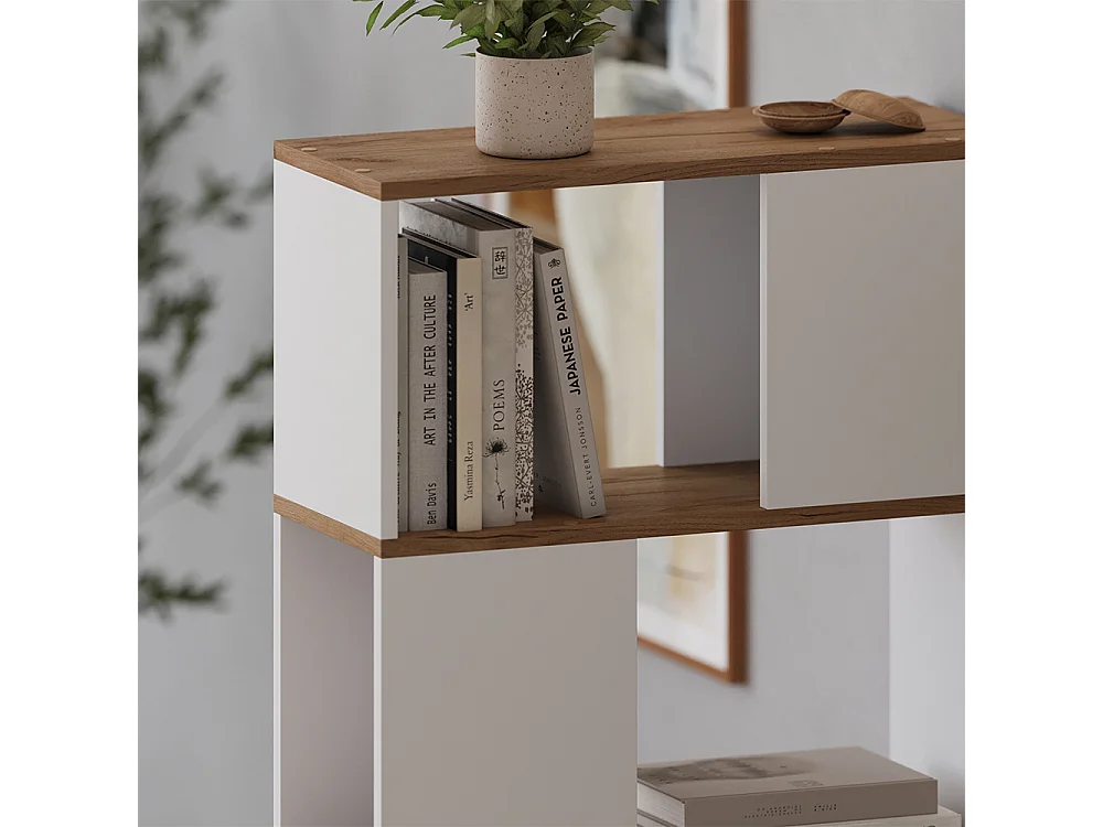 Divisorio per ambienti rovere bianco/dorato 60x24x124.5 eneos