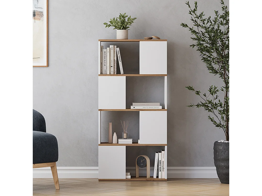 Divisorio per ambienti rovere bianco/dorato 60x24x124.5 eneos