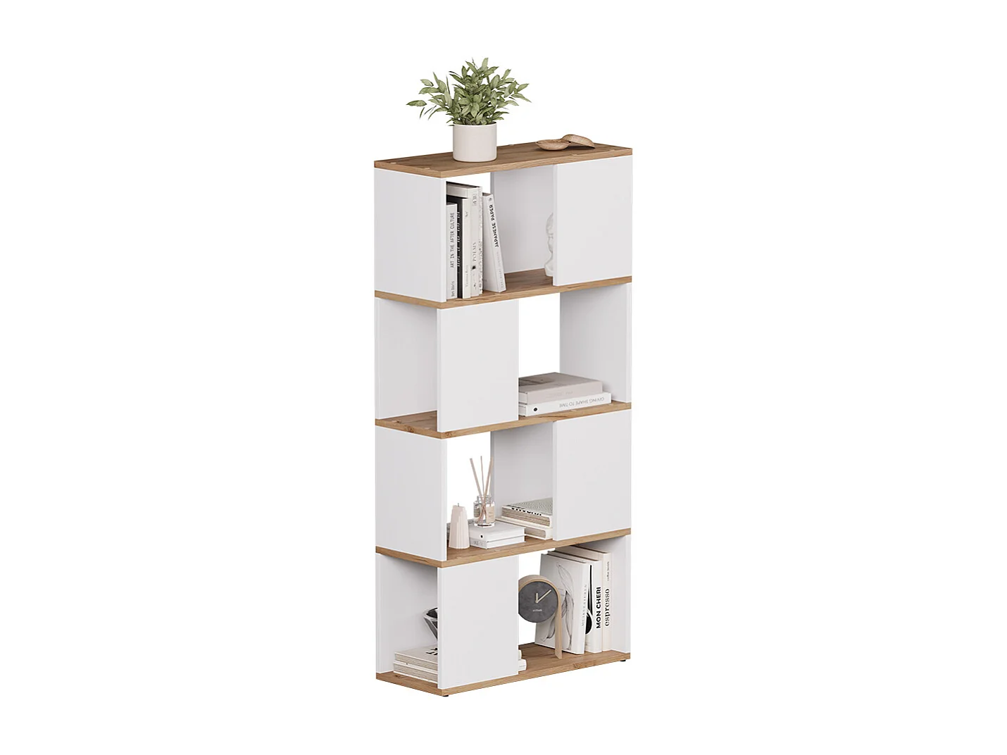 Divisorio per ambienti rovere bianco/dorato 60x24x124.5 eneos