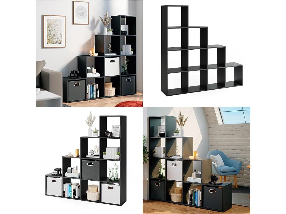 Étagère noir 142.5x29x140