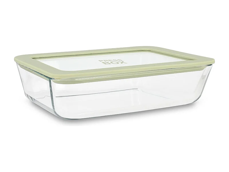 Menastyl - Boite Hermetique Rectang Pressbox 820ml En Verre Borosilicate Celadon