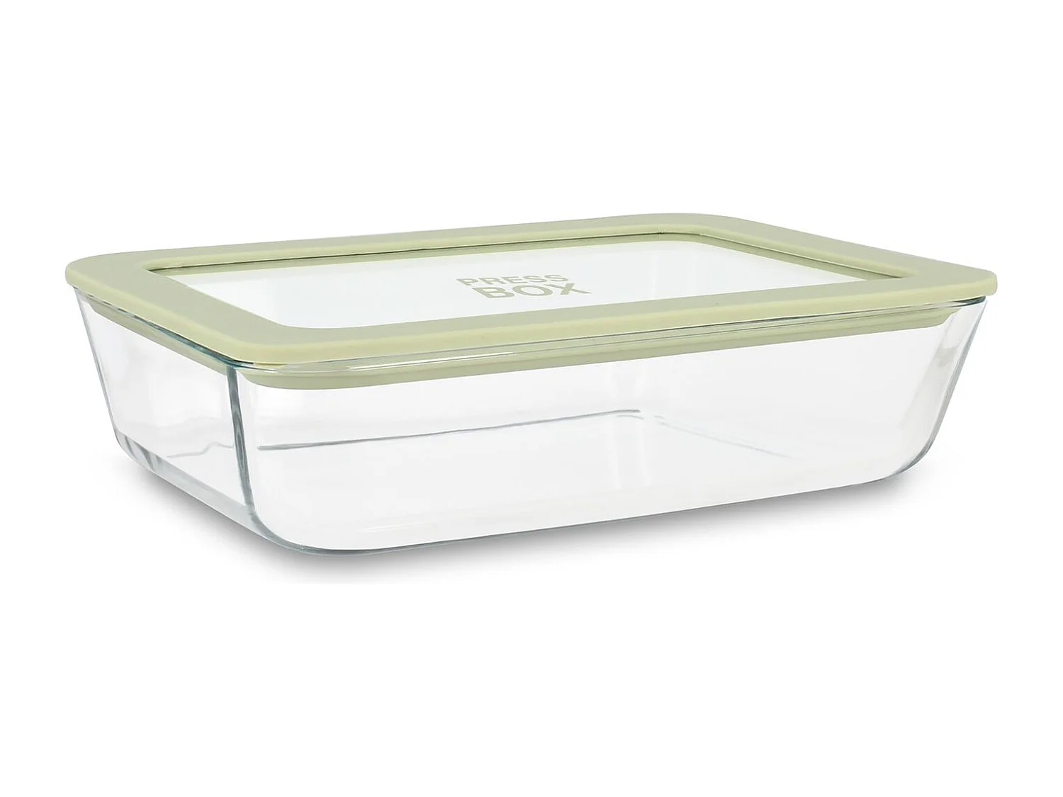 Menastyl - Boite Hermetique Rectang Pressbox 820ml En Verre Borosilicate Celadon