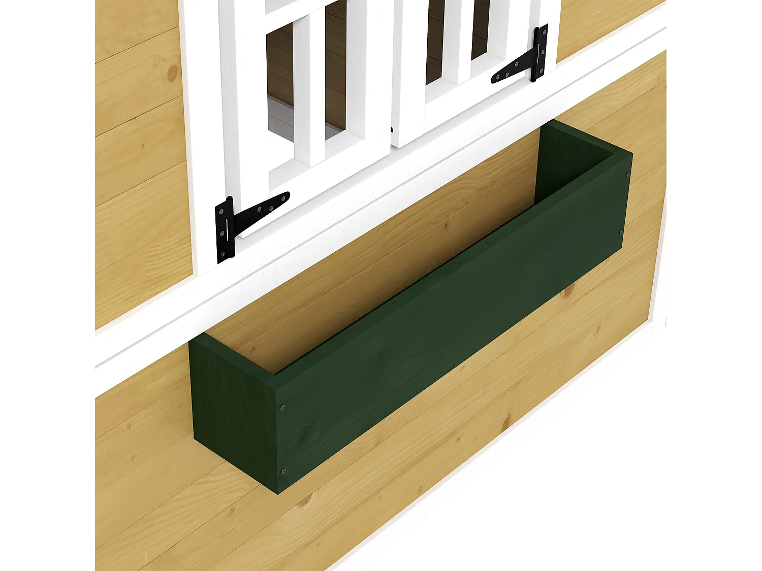 Maison de jeux enfant - jeu plein air maisonnette enfant - dim. 114L x 126,4l x 135H cm - bois vert blanc naturel bordeaux