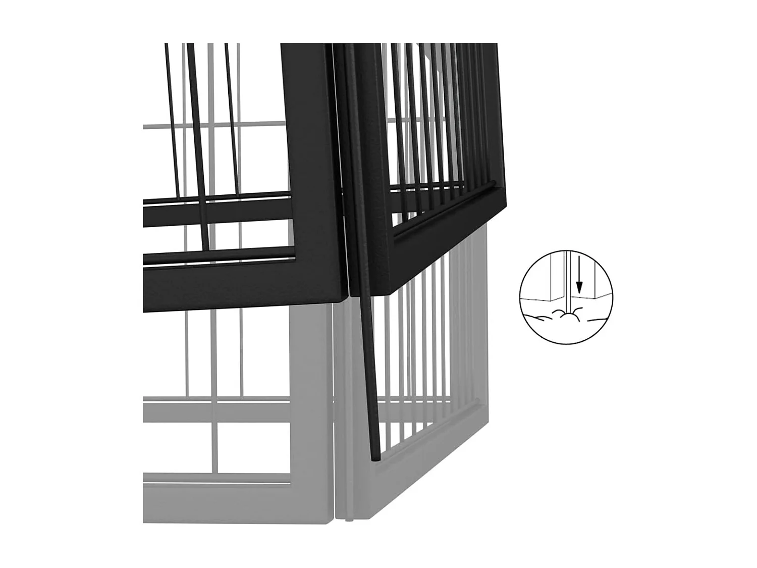 Parc pour chien 36 panneaux Noir 50x100cm Acier enduit de poudre