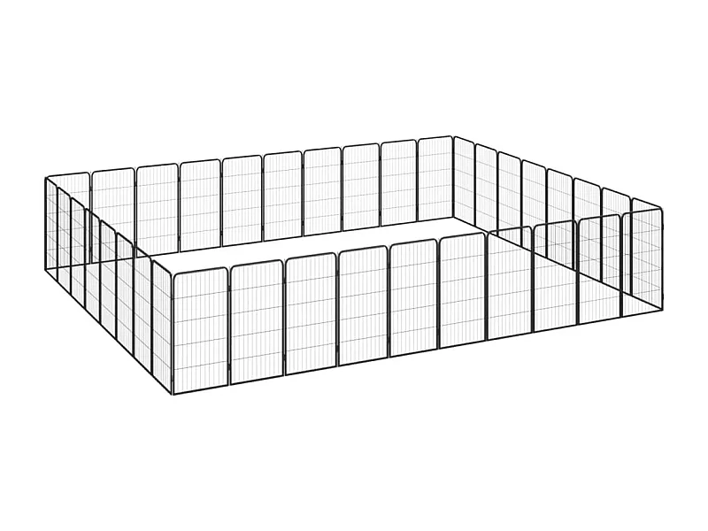 Parc pour chien 36 panneaux Noir 50x100cm Acier enduit de poudre