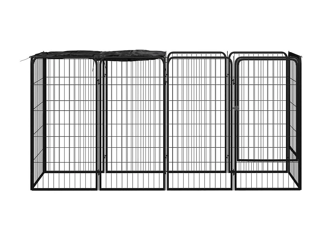 Parc pour chien 10 panneaux Noir 50x100cm Acier enduit de poudre