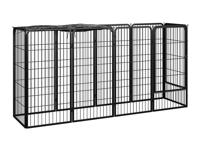 Parc pour chien 10 panneaux Noir 50x100cm Acier enduit de poudre