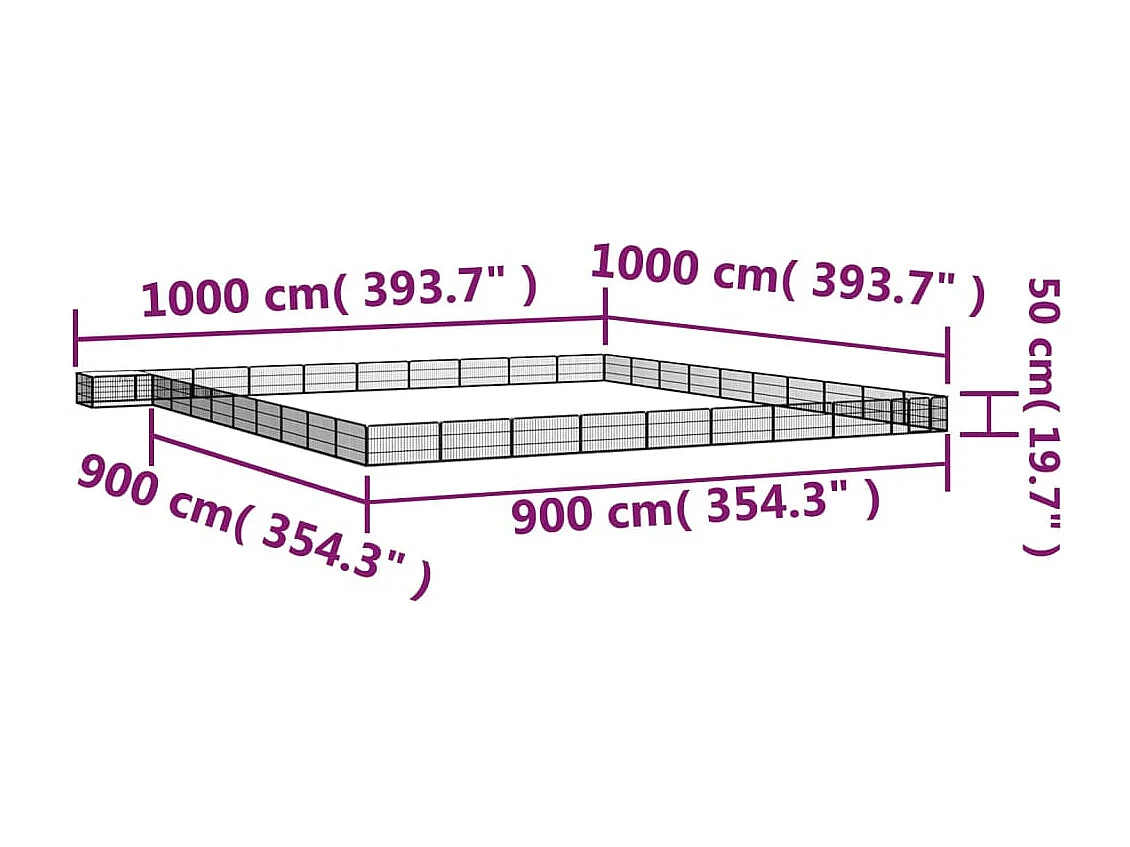 Parc pour chien 40 panneaux Noir 100x50cm Acier enduit de poudre