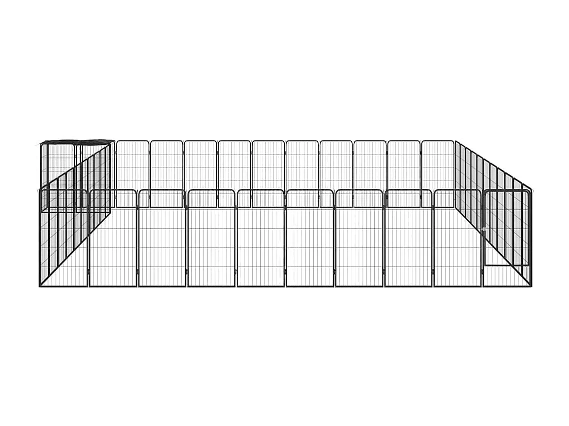 Jaula perros 46 paneles acero recubierto polvo negro 50x100 cm