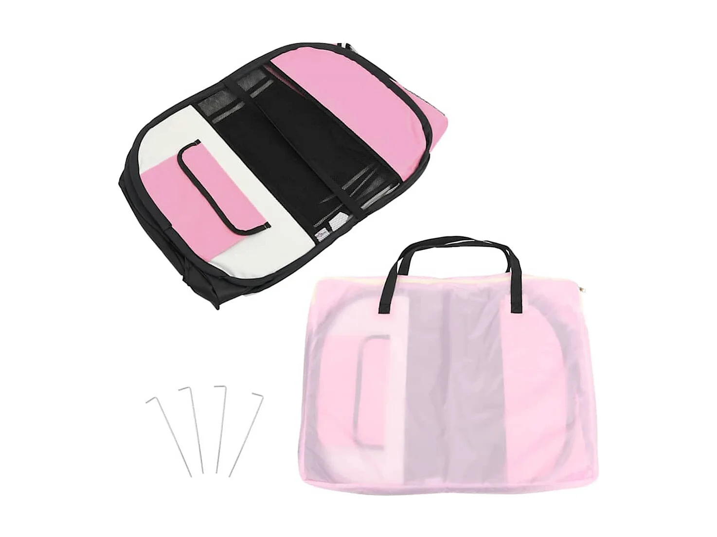 Parc pliable pour chien avec sac de transport Rose 110x110x58cm