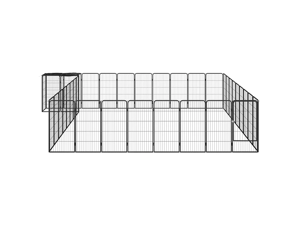 Jaula perros 38 paneles acero recubierto polvo negro 50x100 cm