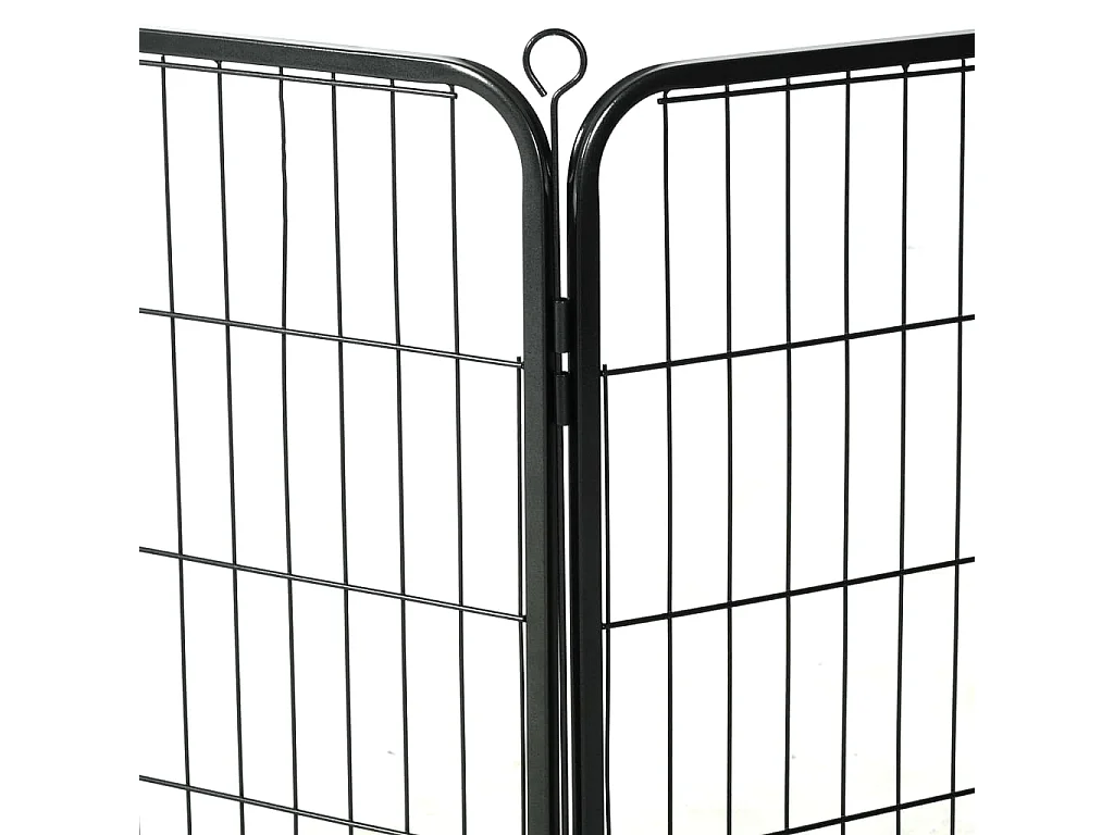 Parc pour chiens 16 panneaux Acier 60 x 80 cm Noir