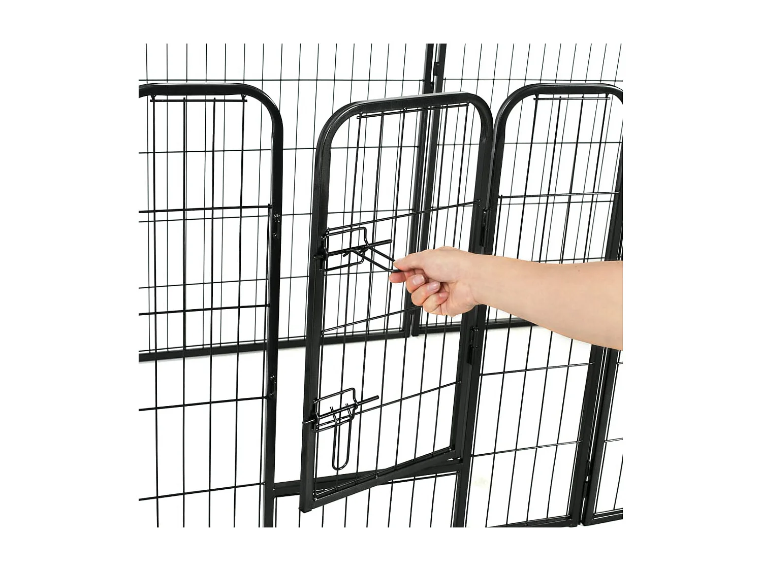 Parc pour chiens 16 panneaux Acier 60 x 80 cm Noir