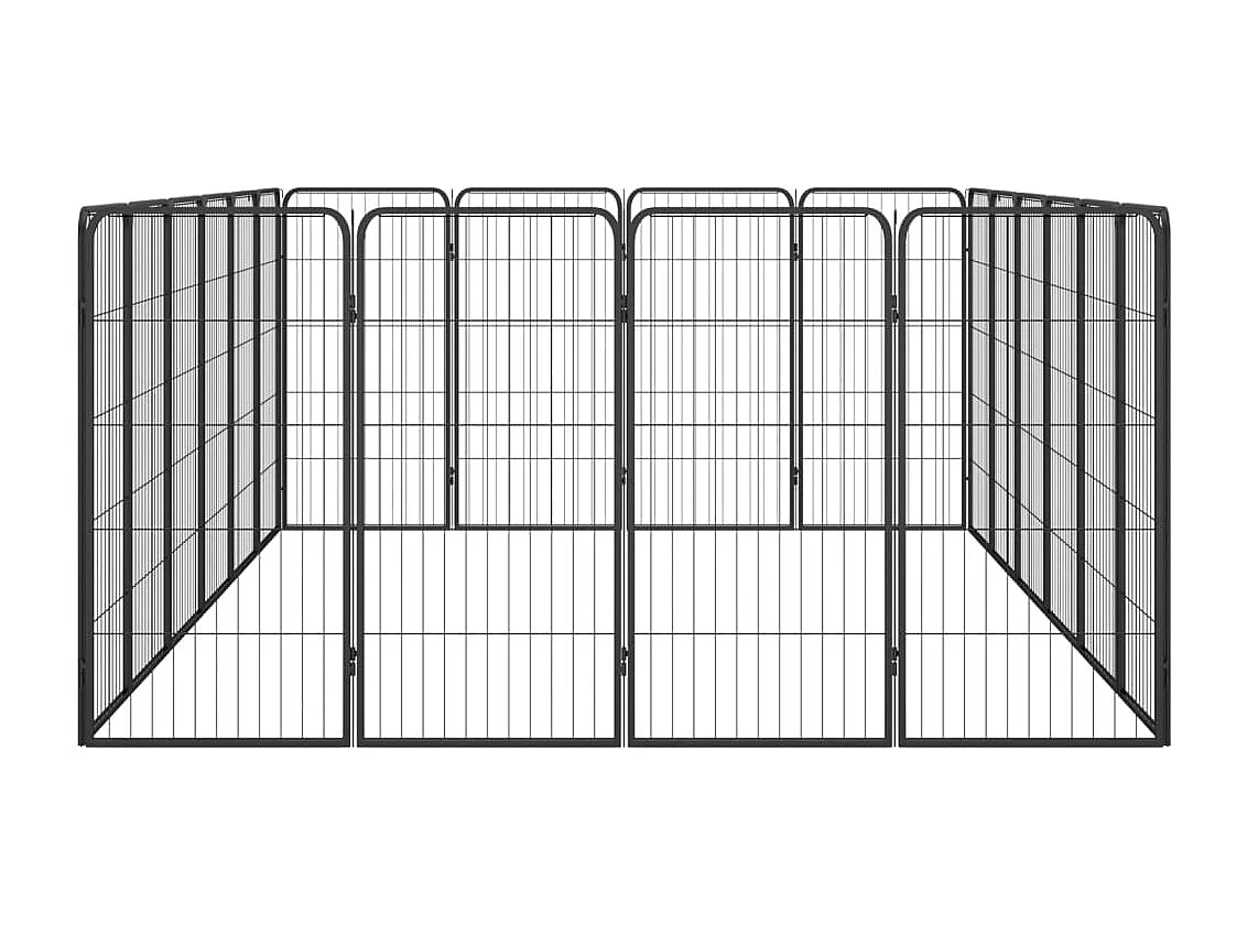 Parc pour chien 20 panneaux Noir 50x100cm Acier enduit de poudre