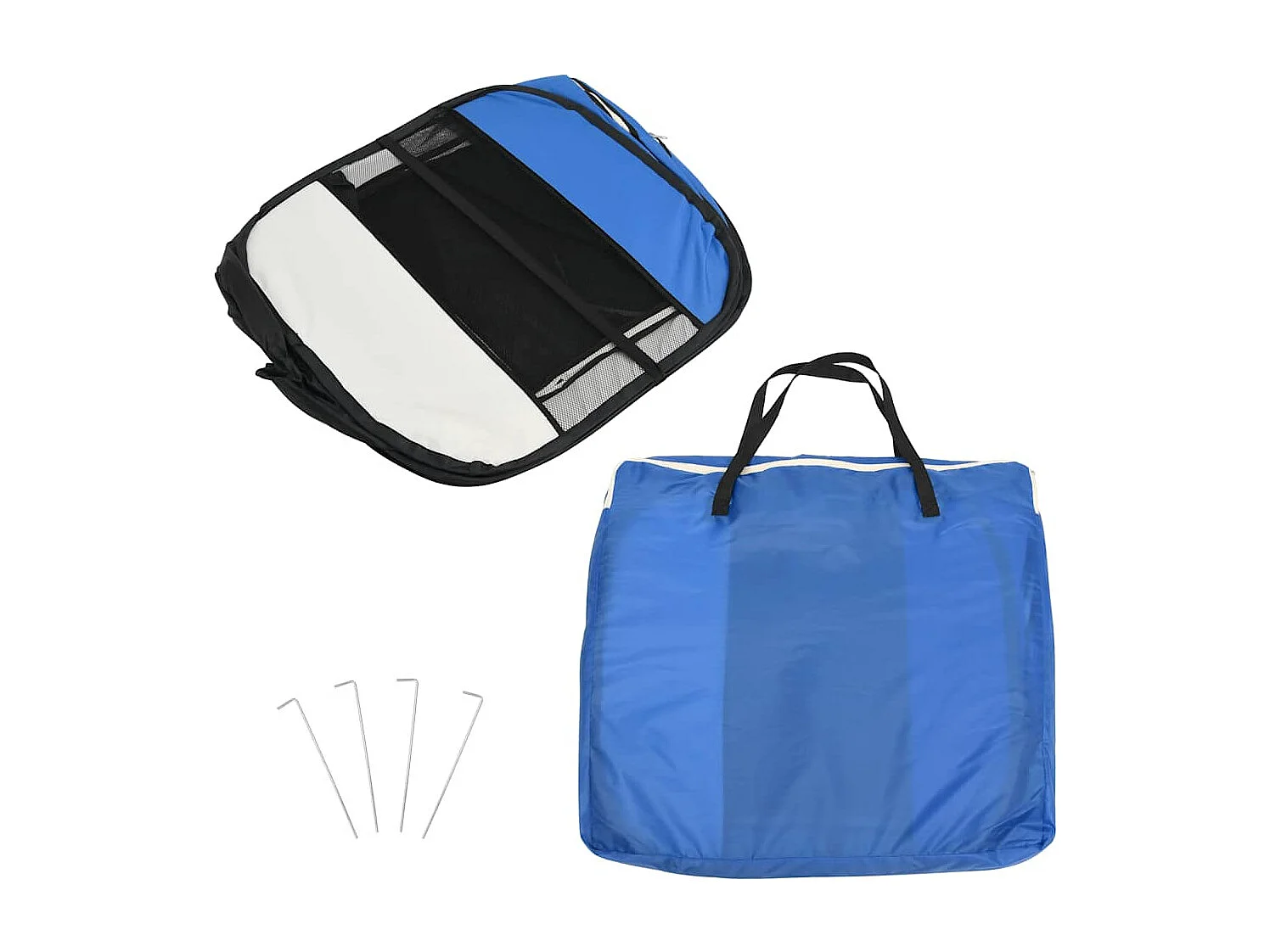 Parc pour chiens pliable avec sac de transport Bleu 90x90x58 cm