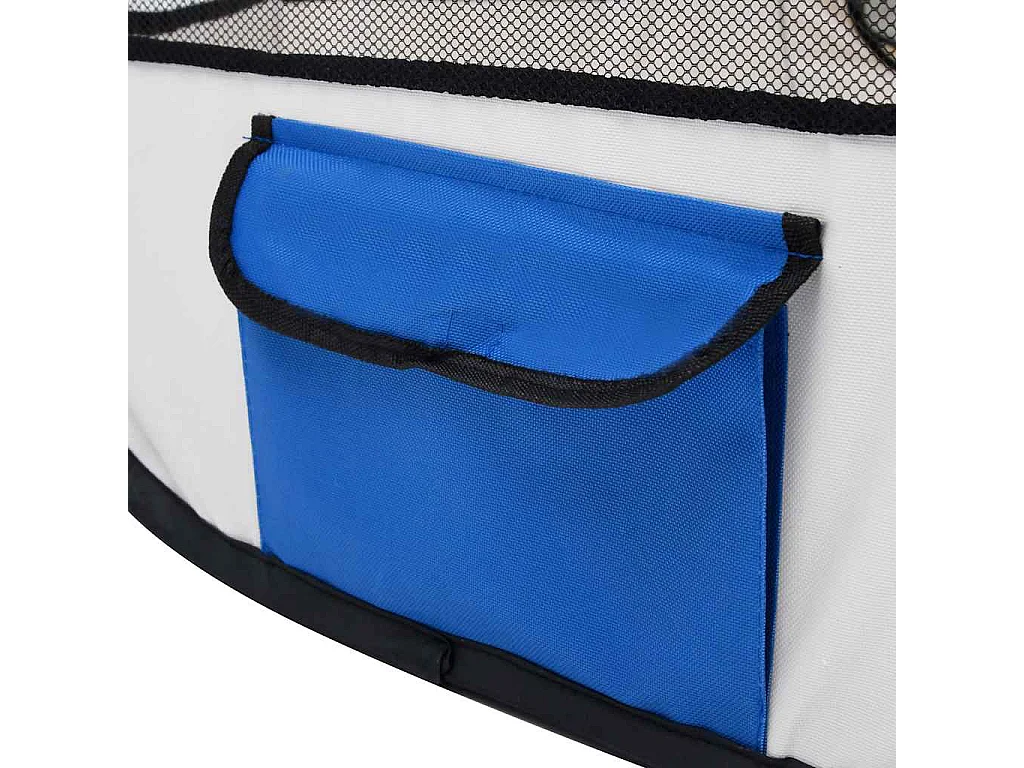 Parc pour chiens pliable avec sac de transport Bleu 90x90x58 cm