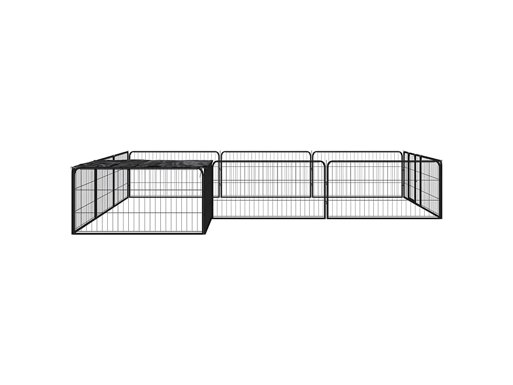 Jaula perros 12 paneles acero recubierto polvo negro 100x50 cm