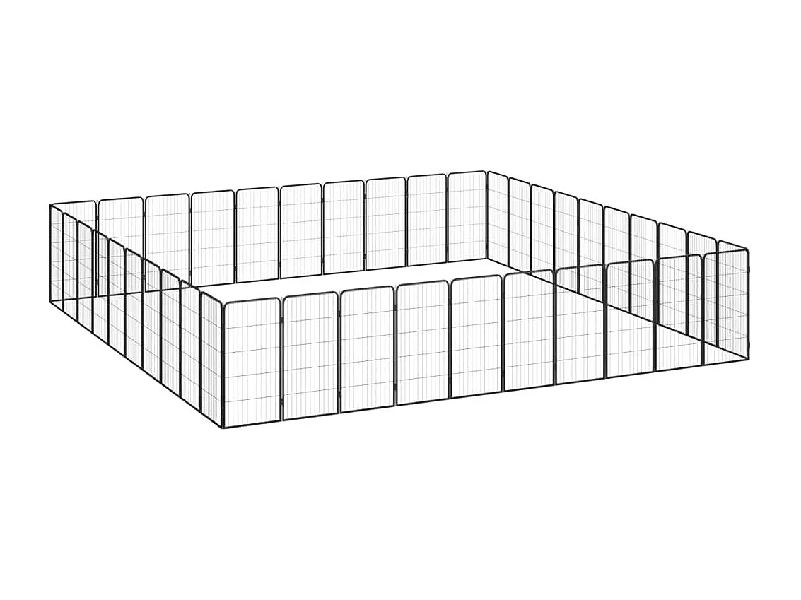 Parc pour chien 40 panneaux Noir 50x100cm Acier enduit de poudre