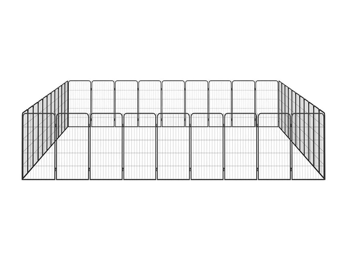 Parc pour chien 40 panneaux Noir 50x100cm Acier enduit de poudre