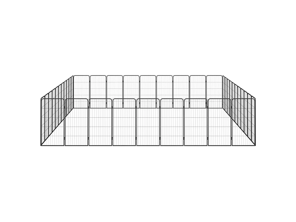 Parc pour chien 40 panneaux Noir 50x100cm Acier enduit de poudre