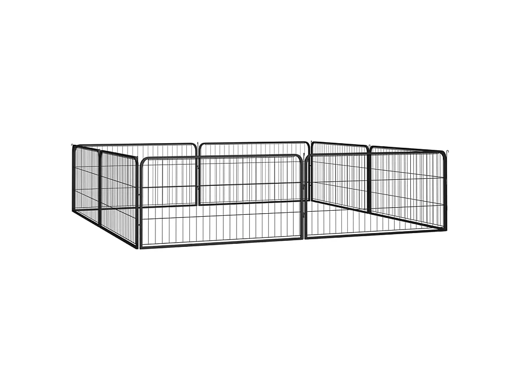 Jaula perros 8 paneles acero recubierto polvo negro 100x50 cm