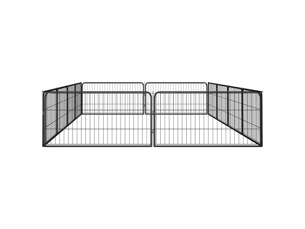 Jaula perros 12 paneles acero recubierto polvo negro 100x50 cm