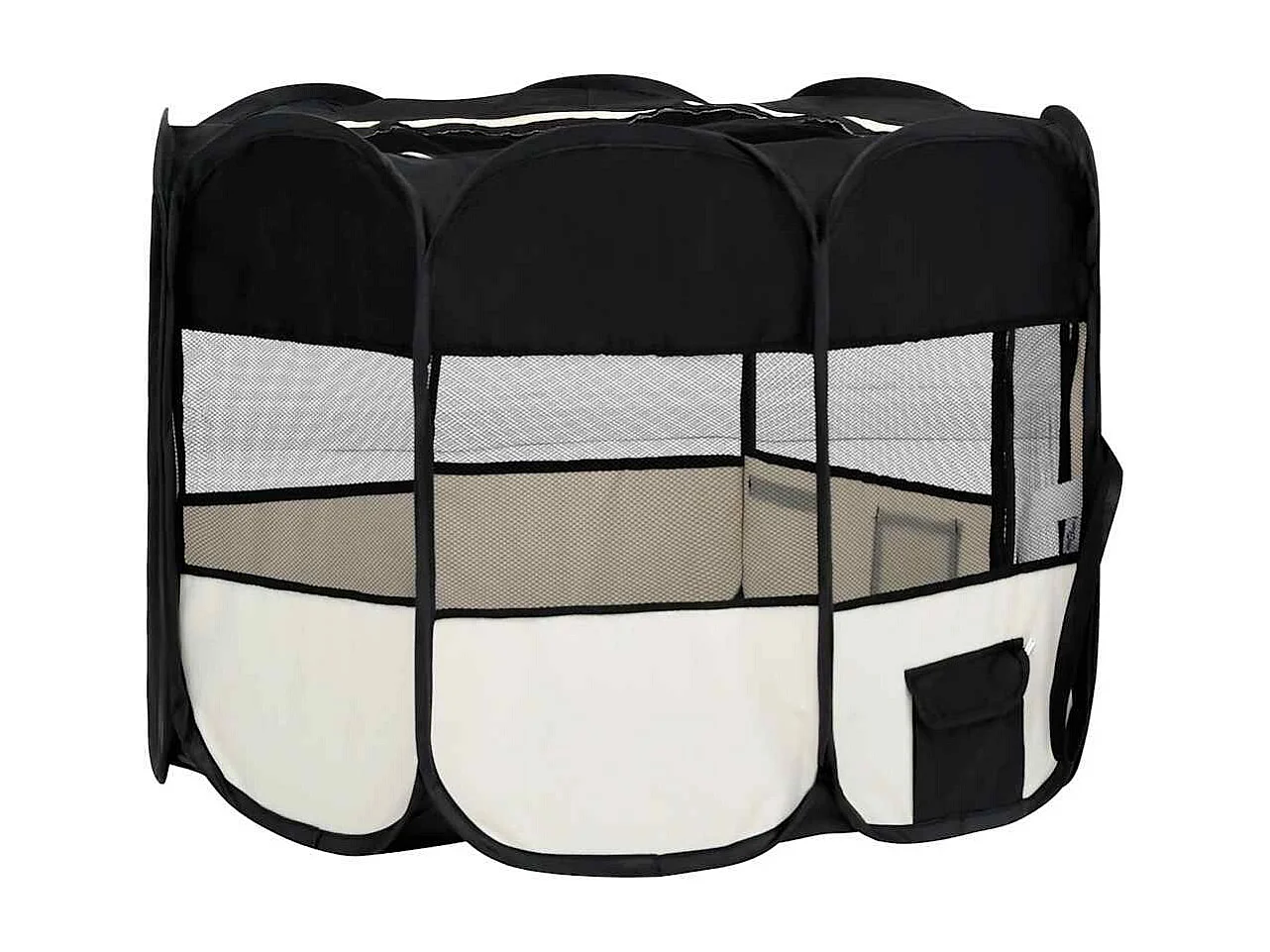 Parc pour chiens pliable avec sac de transport Noir 90x90x58 cm
