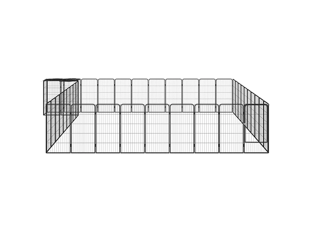 Jaula perros 42 paneles acero recubierto polvo negro 50x100 cm