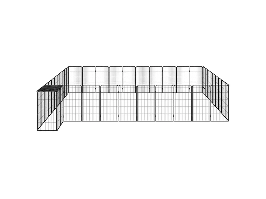 Jaula perros 42 paneles acero recubierto polvo negro 50x100 cm