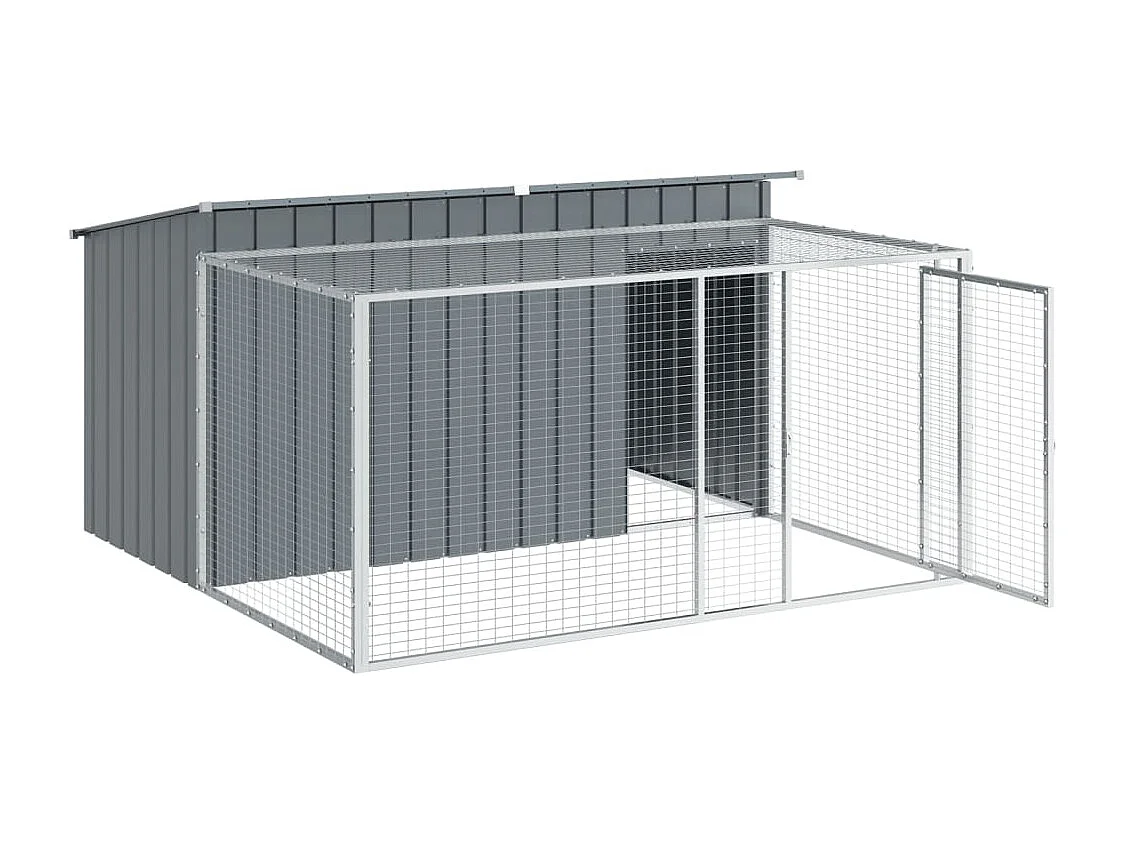 Niche pour chien avec enclos Anthracite 197 x 194 x 110 cm Acier galvanisé