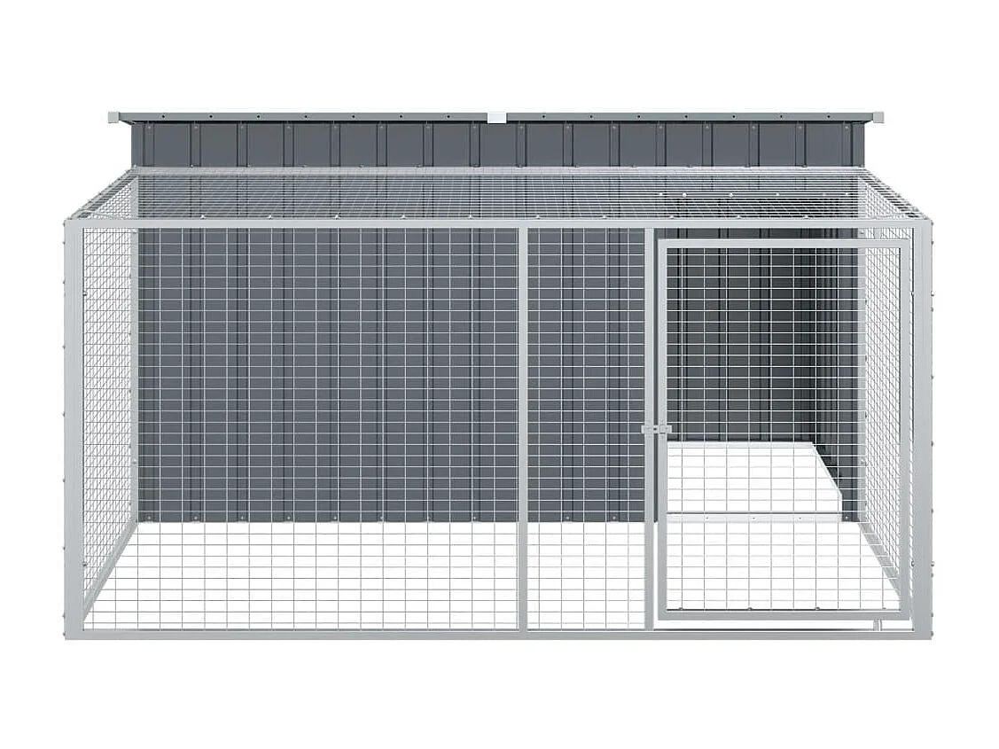 Niche pour chien avec enclos Anthracite 197 x 194 x 110 cm Acier galvanisé