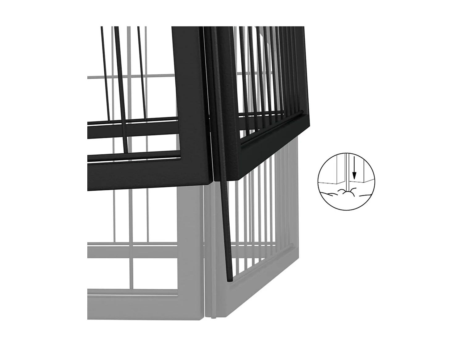 Jaula perros 12 paneles acero recubierto polvo negro 50x100 cm