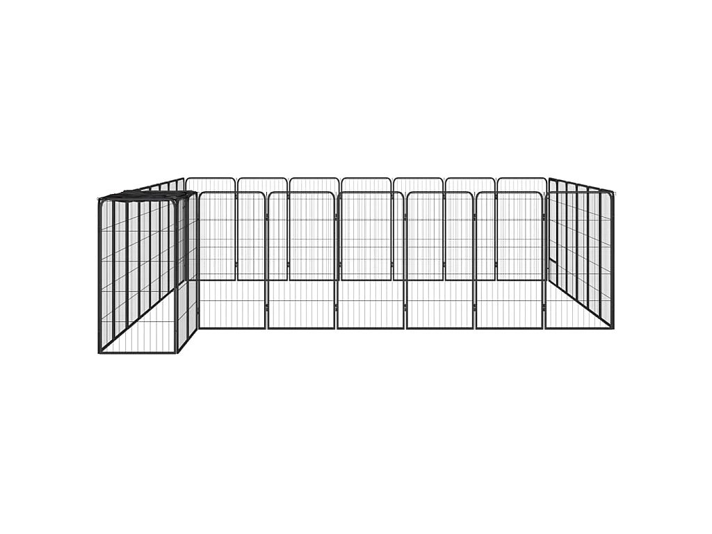 Parc pour chien 30 panneaux Noir 50x100cm Acier enduit de poudre