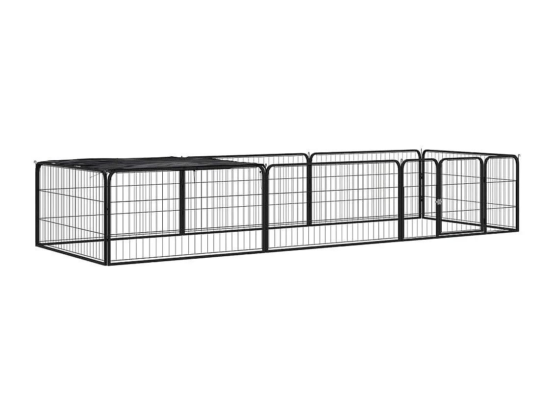 Parc pour chien 8 panneaux Noir 100x50cm Acier enduit de poudre